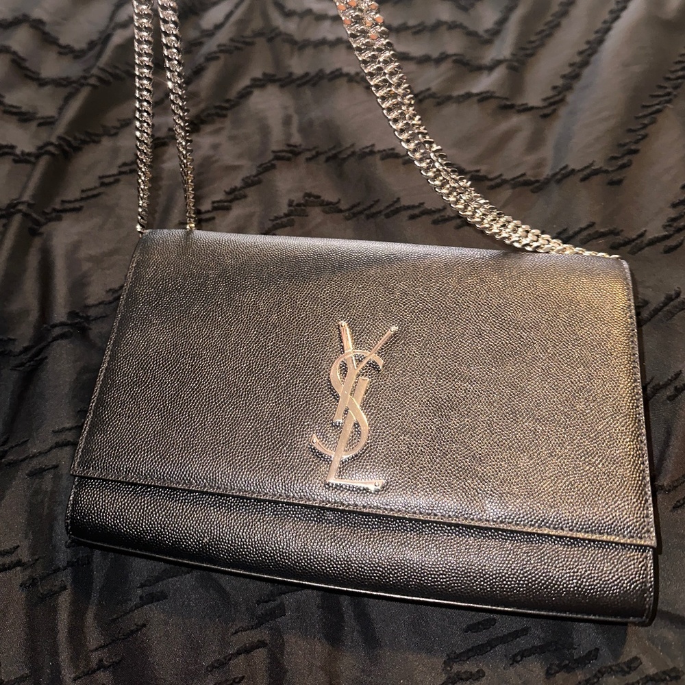 SAINT LAURENT Kate monogram plaque shoulder bag